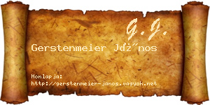 Gerstenmeier János névjegykártya